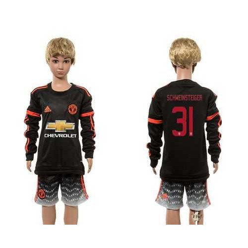Manchester United #31 Schweinsteiger SEC Away Long Sleeves Euro Premium Kid Soccer Club Jersey
