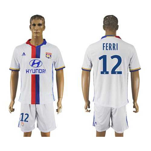 Lyon #12 FERRI Home Soccer Club Jersey