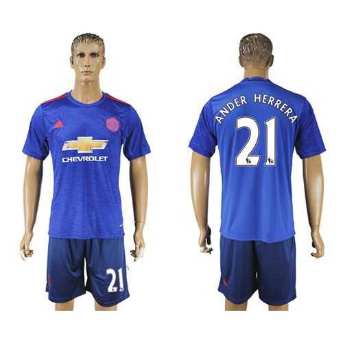 Manchester United #21 Ander Herrera Away Soccer Club Jersey