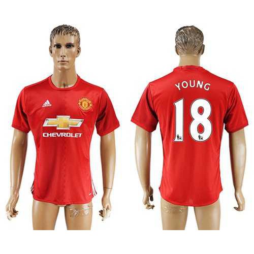 Manchester United #18 Young Red Home Soccer Club Jersey