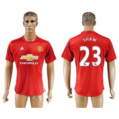 Manchester United #23 Shaw Red Home Soccer Club Jersey