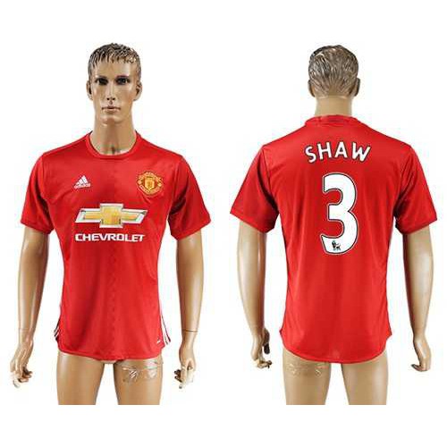 Manchester United #3 Shaw Red Home Soccer Club Jersey