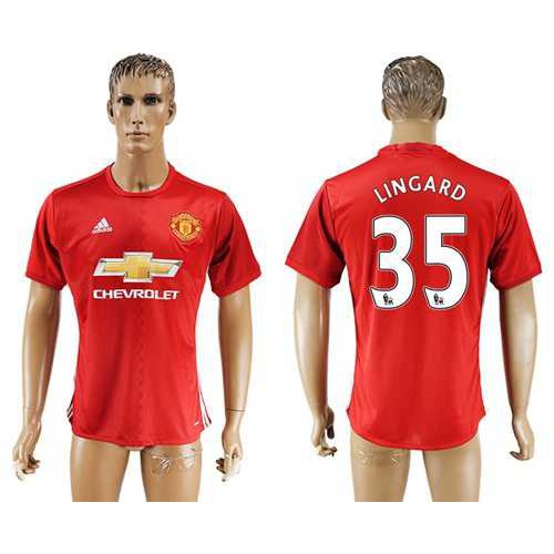 Manchester United #35 Lingard Red Home Soccer Club Jersey
