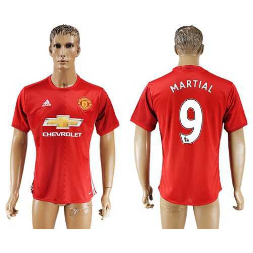 Manchester United #9 Martial Red Home Soccer Club Jersey