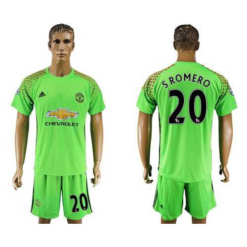 Manchester United #20 S.Romero Green Soccer Club Jersey