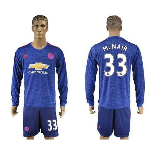 Manchester United #33 McNAIR Away Long Sleeves Soccer Club Jersey