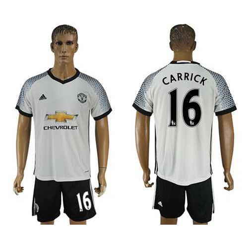 Manchester United #16 Carrick White Soccer Club Jersey