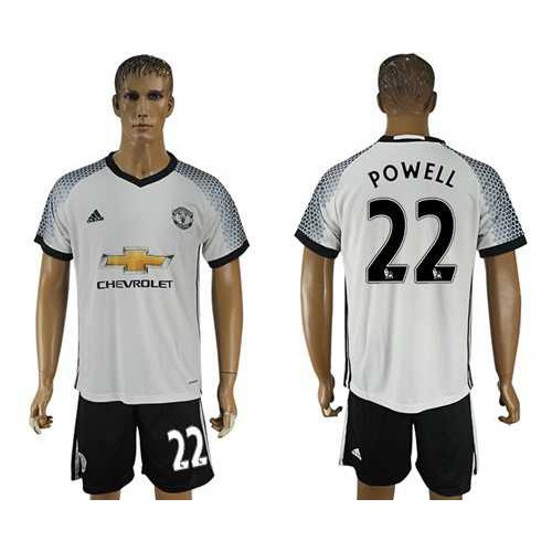 Manchester United #22 Powell White Soccer Club Jersey