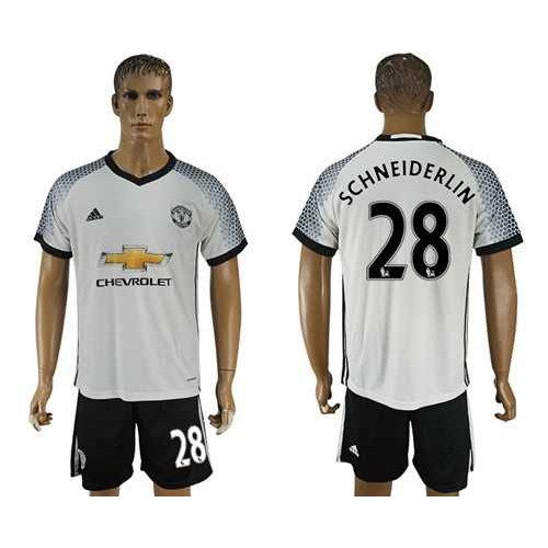 Manchester United #28 Schneiderlin White Soccer Club Jersey