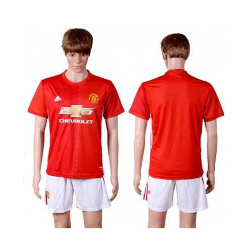 Manchester United Blank Red Home Soccer Club Jersey