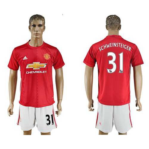 Manchester United #31 Schweinsteiger Red Home Soccer Club Jersey