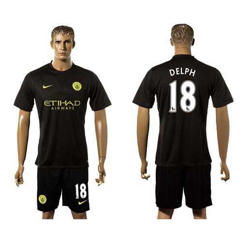 Manchester City #18 Delph Away Soccer Club Jersey