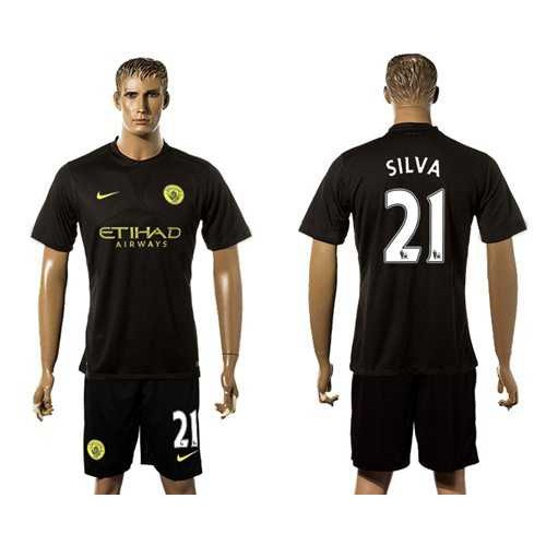 Manchester City #21 Silva Away Soccer Club Jersey