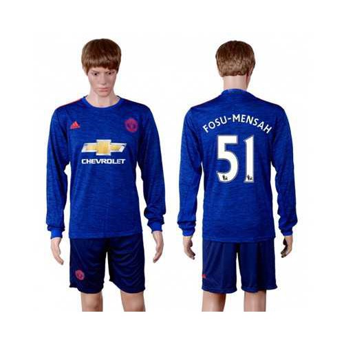 Manchester United #51 Fosu-Mensah Away Long Sleeves Soccer Club Jersey