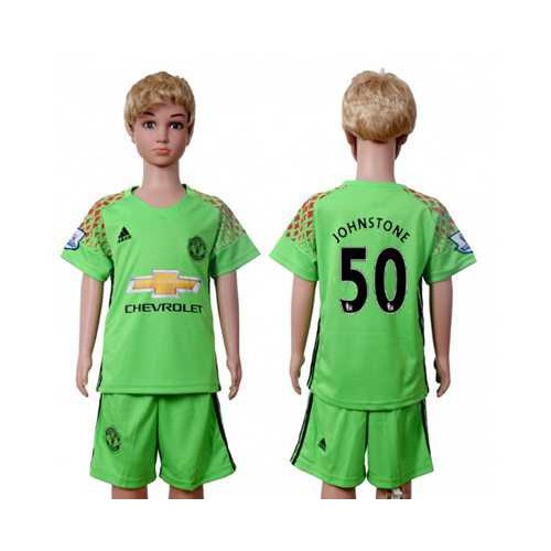 Manchester United #50 Johnstone Green Kid Soccer Club Jersey