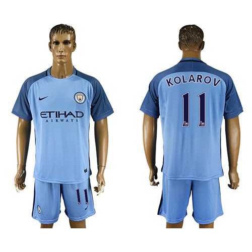 Manchester City #11 Kolarov Home Soccer Club Jersey