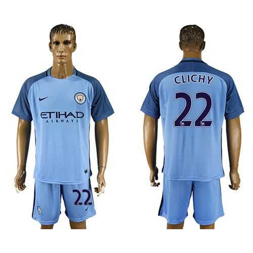 Manchester City #22 Clichy Home Soccer Club Jersey