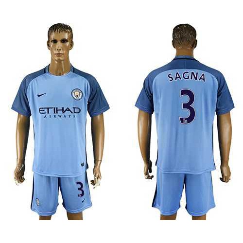 Manchester City #3 Sagna Home Soccer Club Jersey