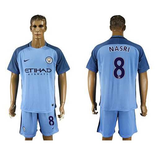 Manchester City #8 Nasri Home Soccer Club Jersey