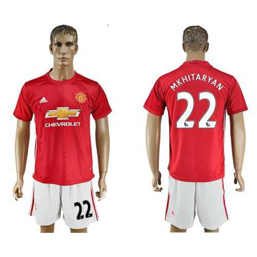 Manchester United #22 Mkhitaryan Home Soccer Club Jersey