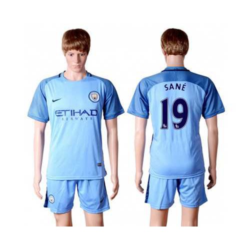 Manchester City #19 Sane Home Soccer Club Jersey