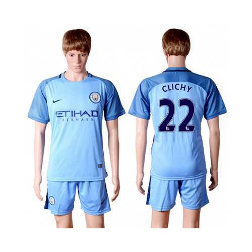 Manchester City #22 Clichy Home Soccer Club Jersey