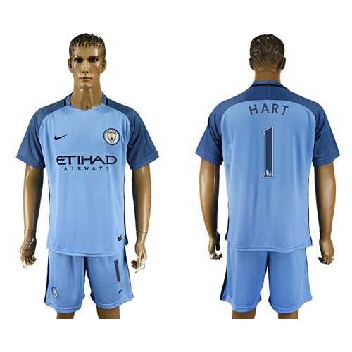 Manchester City #1 Hart Home Soccer Club Jersey