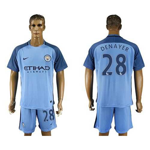 Manchester City #28 Denayer Home Soccer Club Jersey