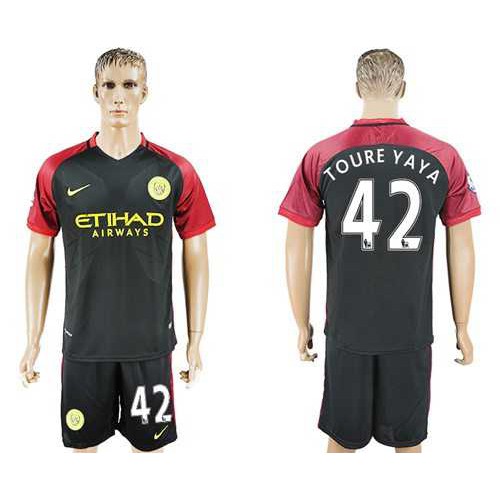 Manchester City #42 Toure Yaya Away Soccer Club Jersey