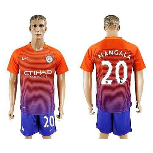 Manchester City #20 Mangala Sec Away Soccer Club Jersey