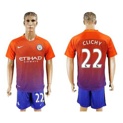 Manchester City #22 Clichy Sec Away Soccer Club Jersey