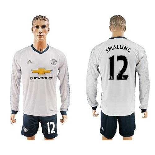Manchester United #12 Smalling Sec Away Long Sleeves Soccer Club Jersey