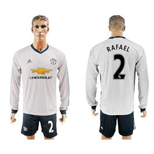 Manchester United #2 Rafael Sec Away Long Sleeves Soccer Club Jersey