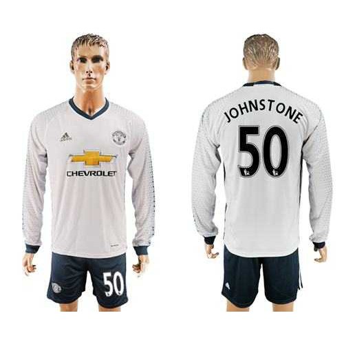 Manchester United #50 Johnstone Sec Away Long Sleeves Soccer Club Jersey