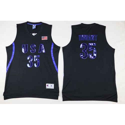 Mens Kevin Durant NBA JERSEYS #35 Olympic USA Nike Black Basketball Jersey
