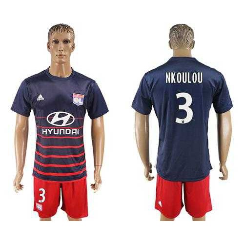 Lyon #3 Nkoulou Away Soccer Club Jersey