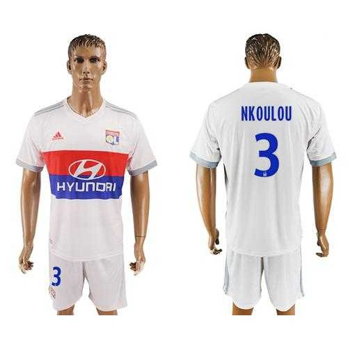 Lyon #3 Nkoulou Home Soccer Club Jersey