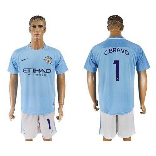 Manchester City No13 Caballero Home Soccer Club Jersey