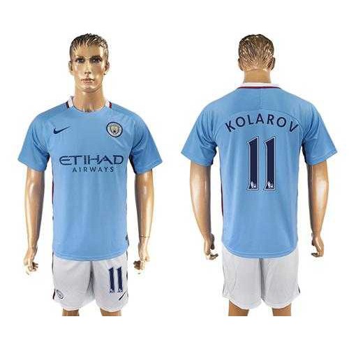 Manchester City #11 Kolarov Home Soccer Club Jersey