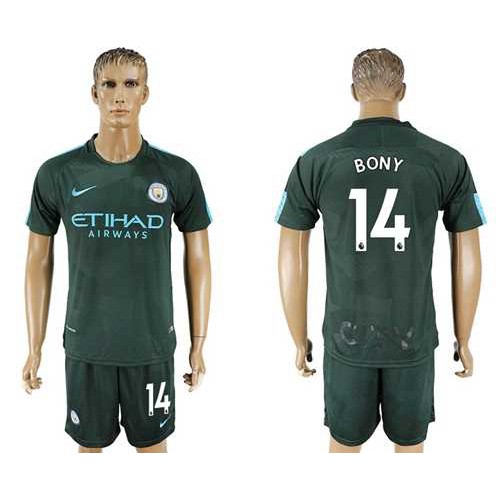 Manchester City #14 Bony Sec Away Soccer Club Jersey