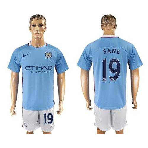 Manchester City #19 Sane Home Soccer Club Jersey
