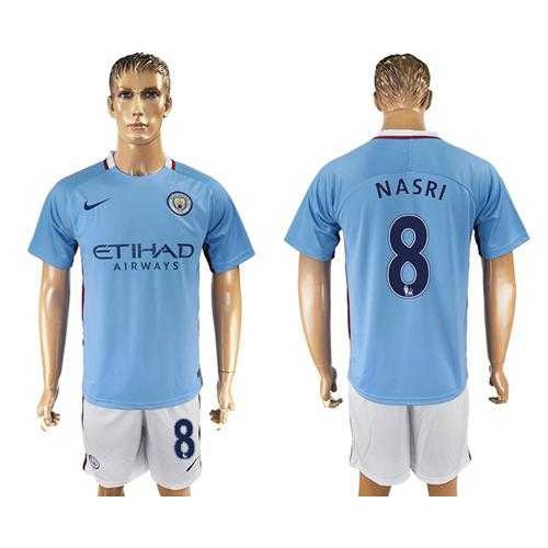Manchester City #8 Nasri Home Soccer Club Jersey
