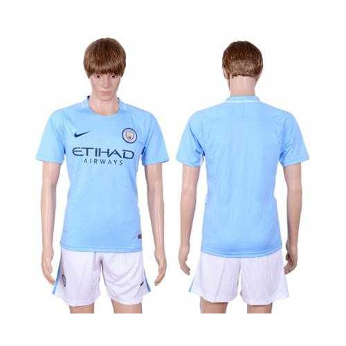 Manchester City Blank Home Soccer Club Jersey