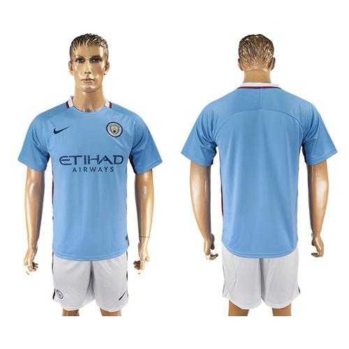 Manchester City Blank Home Soccer Club Jersey