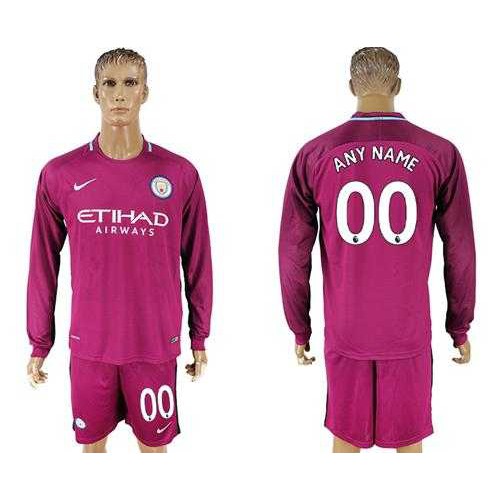 Manchester City Personalized Away Long Sleeves Soccer Club Jersey