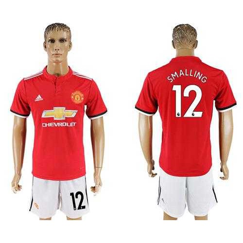 Manchester United #12 Smalling Red Home Soccer Club Jersey