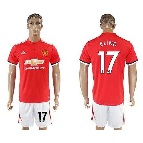 Manchester United #17 Blind Red Home Soccer Club Jersey