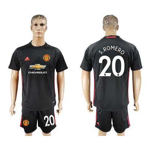 Manchester United #20 Sromero Black Goalkeeper Soccer Club Jersey