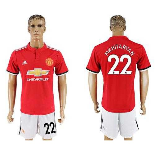 Manchester United #22 Mkhitaryan Red Home Soccer Club Jersey