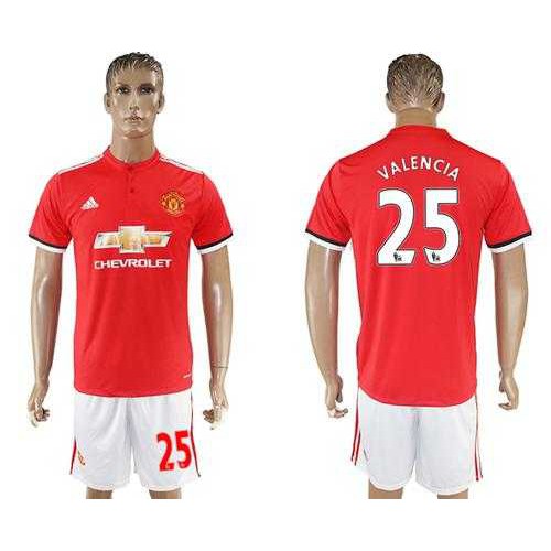 Manchester United #25 Valencia Red Home Soccer Club Jersey